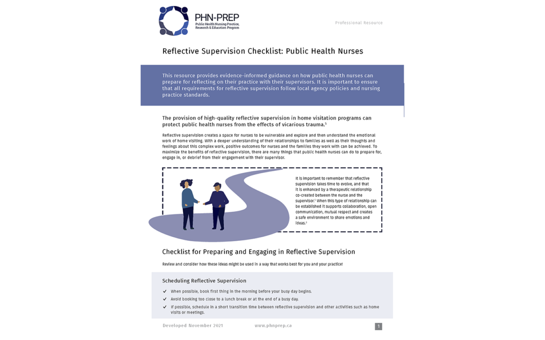 Reflective Supervision Checklist: Public Health Nurses